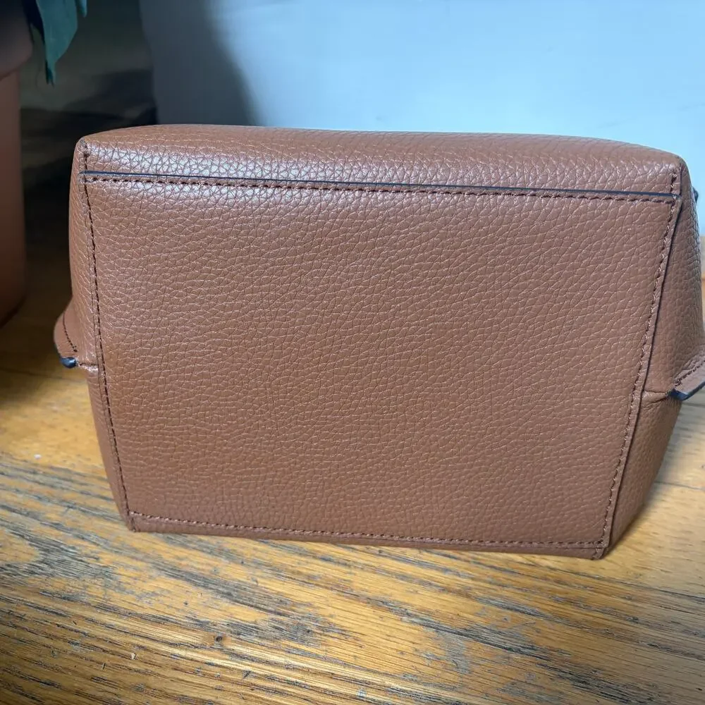 Michael Kors Emilia Small Bucket Messenger Bag Luggage Brown -no strap